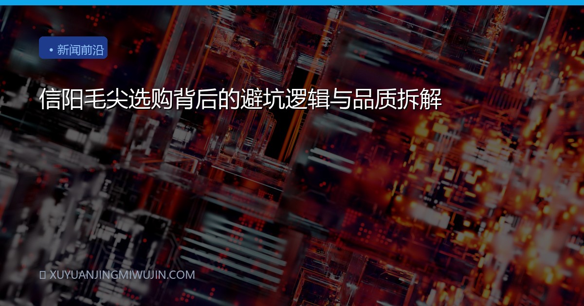 信阳毛尖选购背后的避坑逻辑与品质拆解